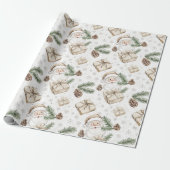Santa Claus Neutral Vintage Holiday Christmas Geschenkpapier (Ungerollt)