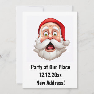 Santa Claus New Address Christmas Party Einladung