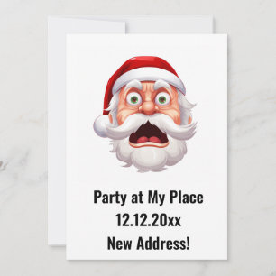Santa Claus New Address Christmas Party Einladung