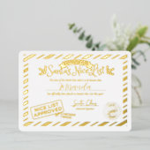 Santa Claus Nice List Certificate Custom Gold Folieneinladung (Stehend vorne)