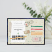 Santa Claus Night Sky Christmas Ticket Gift Coupon (Stehend Vorderseite)