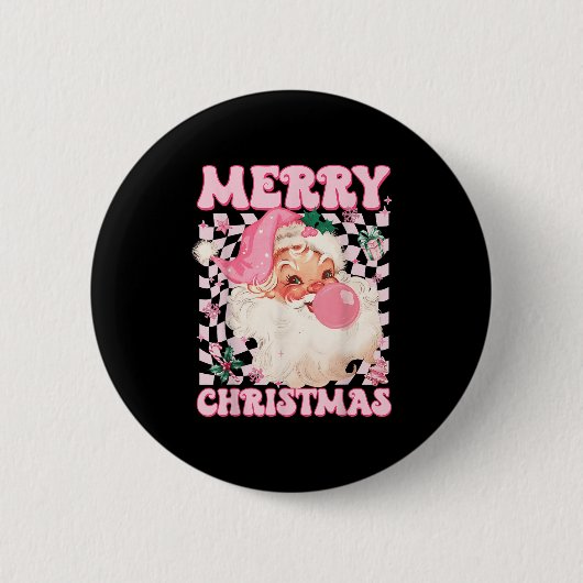 Santa Claus Nk Sungles Blowing Bubble Gum Christma Button (Vorderseite)