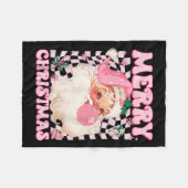 Santa Claus Nk Sungles Blowing Bubble Gum Christma Fleecedecke (Vorderseite (Horizontal))