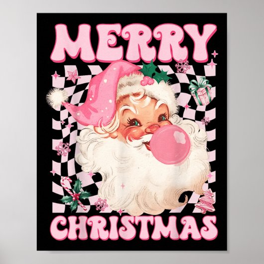 Santa Claus Nk Sungles Blowing Bubble Gum Christma Poster (Vorne)