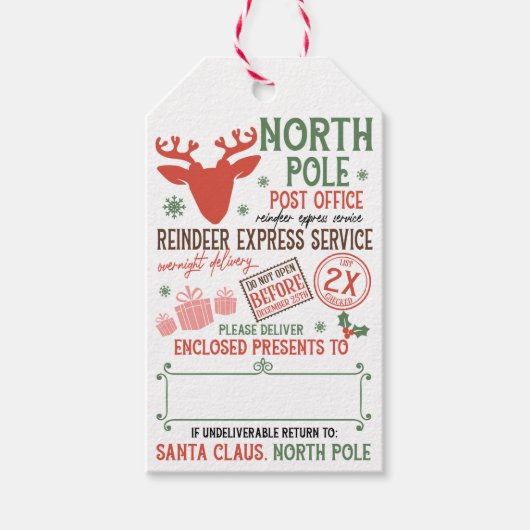 Santa Claus North Pole Express Delivery Custom Geschenkanhänger (Vorderseite)