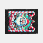 Santa Claus North Pole Frohe Weihnachtsfest Xma Fleecedecke (Vorderseite (Horizontal))