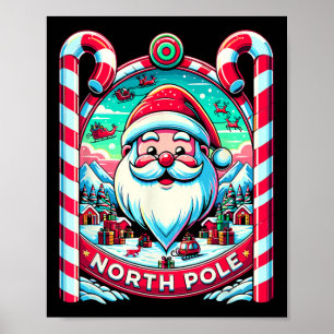 Santa Claus North Pole Frohe Weihnachtsfest Xma Poster