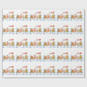 Santa Claus North Pole Weihnachtsdorf Geschenkpapier (Flach)