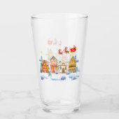 Santa Claus North Pole Weihnachtsdorf Glas (Vorderseite)