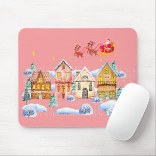 Santa Claus North Pole Weihnachtsdorf Mousepad