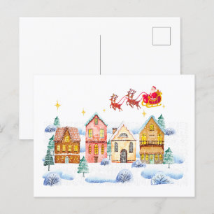 Santa Claus North Pole Weihnachtsdorf Postkarte