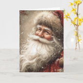 Santa Claus Nostalgic Christmas Folded Karte (Gelbe Blume)