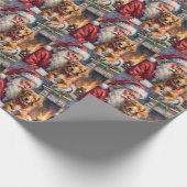 Santa Claus Nova Scotia Duck Tolling Retriever  Geschenkpapier (Ecke)