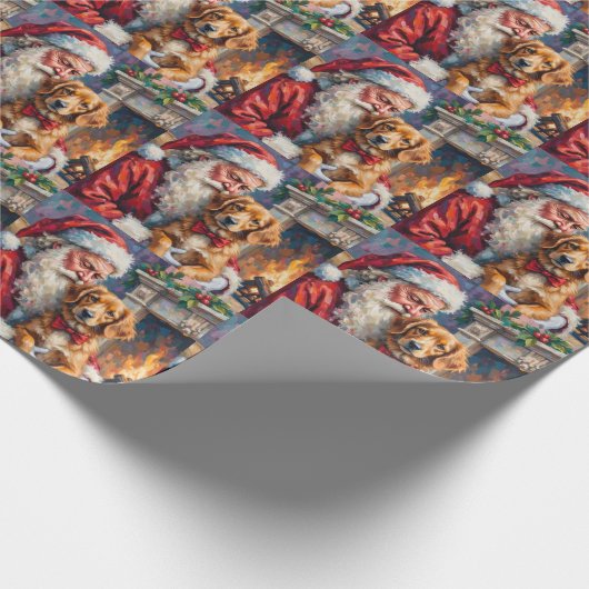 Santa Claus Nova Scotia Duck Tolling Retriever  Geschenkpapier (Ecke)