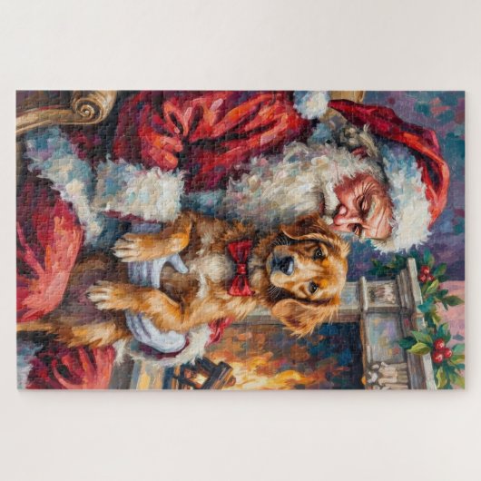 Santa Claus Nova Scotia Duck Tolling Retriever Puzzle (Horizontal)