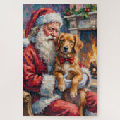 Santa Claus Nova Scotia Duck Tolling Retriever Puzzle (Vertikal)
