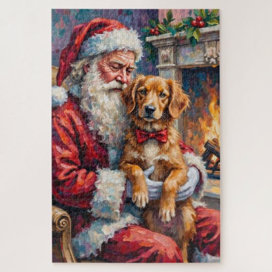 Santa Claus Nova Scotia Duck Tolling Retriever Puzzle (Vertikal)