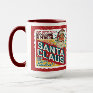 Santa Claus! Nur eine Nacht! Retro-Poster-Design Tasse