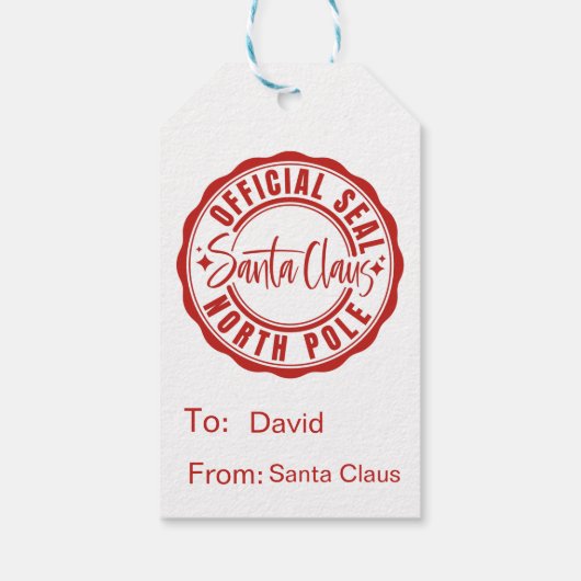 Santa Claus Offizielles Siegel Geschenkanhänger (Rückseite)