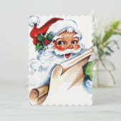Santa Claus Old Fashional Feiertagskarte (Stehend Vorderseite)