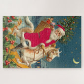 Santa Claus on a wooden horse Puzzle (Horizontal)