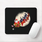 Santa Claus On Christmas Sleigh Pulled By Reindeer Mousepad (Mit Mouse)