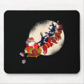 Santa Claus On Christmas Sleigh Pulled By Reindeer Mousepad (Vorne)
