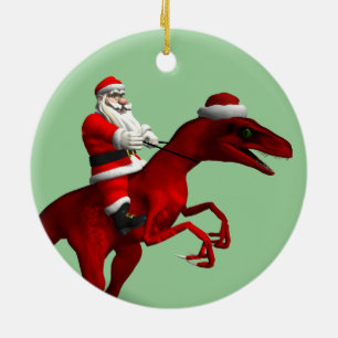 Santa Claus on Dino Keramik Ornament