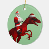 Santa Claus on Dinosaur Keramik Ornament (Links)