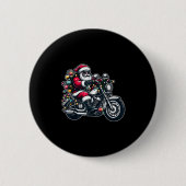 Santa Claus On Motorcycle Funny Biker Christmas Xm Button (Vorderseite)