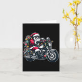 Santa Claus On Motorcycle Funny Biker Christmas Xm Karte (Gelbe Blume)