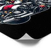 Santa Claus On Motorcycle Funny Biker Christmas Xm Poster (Ecke)