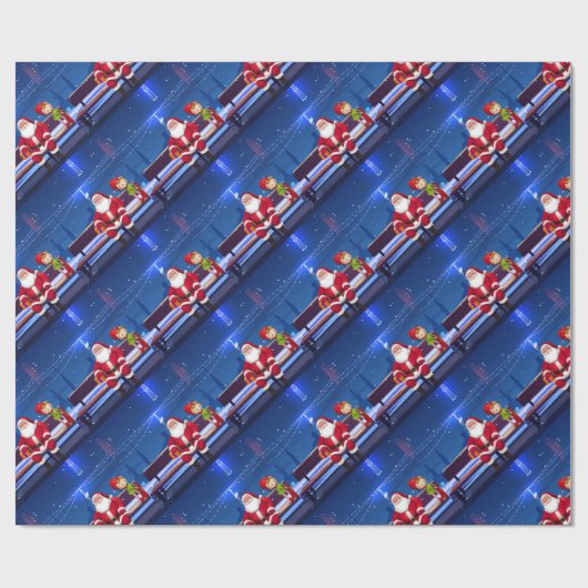 Santa Claus on Park bench Geschenkpapier (Flach)