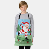 Santa claus on skateboard schürze (Getragen)
