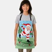 Santa claus on skateboard schürze (Insitu)