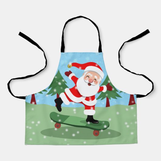 Santa claus on skateboard schürze (Vorderseite)