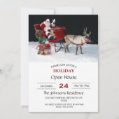 Santa Claus on sleigh with presents Einladung (Vorderseite)