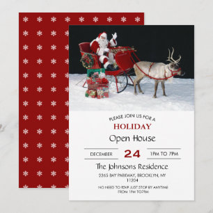 Santa Claus on sleigh with presents Einladung