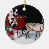 Santa Claus on sleigh with presents Keramik Ornament (Vorne)