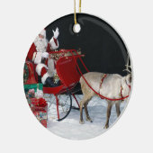 Santa Claus on sleigh with presents Keramik Ornament (Links)