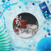 Santa Claus on sleigh with presents Pappteller (Party)