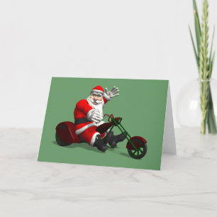 Santa Claus On Trike Feiertagskarte