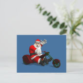 Santa Claus on Trike Feiertagspostkarte (Stehend Vorderseite)