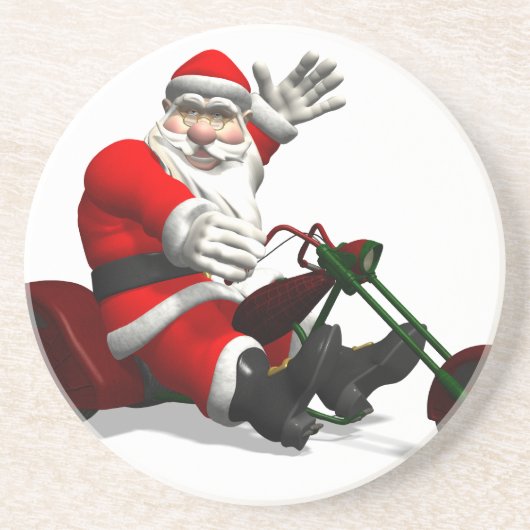 Santa Claus on Trike Getränkeuntersetzer (Vorne)