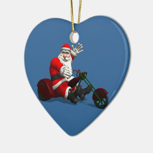 Santa Claus on Trike Keramik Ornament (Links)