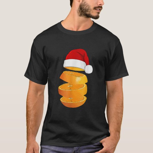 Santa Claus Orange Slice Frucht Vitamin Food Citru T-Shirt (Vorderseite)