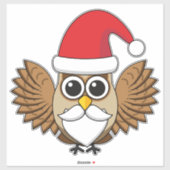 Santa Claus Owl Aufkleber (Blatt)