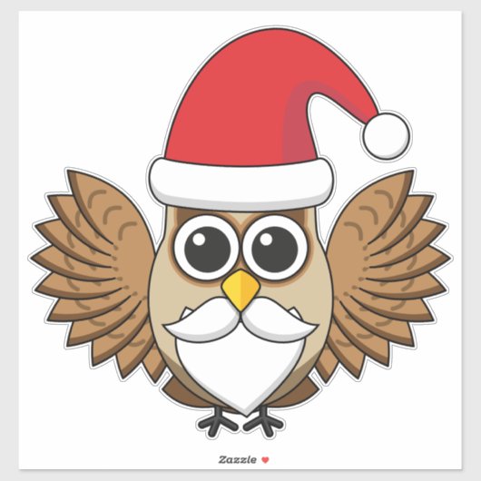 Santa Claus Owl Aufkleber (Blatt)