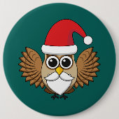 Santa Claus Owl Button (Vorderseite)