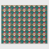 Santa Claus Owl Geschenkpapier (Flach)